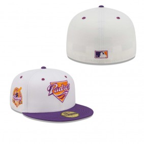 Men's San Diego Padres White Purple 40th Anniversary Grape Lolli 59FIFTY Fitted Hat