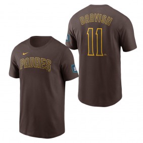 Men's San Diego Padres Yu Darvish Brown 2024 MLB World Tour Seoul Series Name & Number T-Shirt