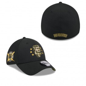 Men's San Francisco Giants Black 2024 Armed Forces Day 39THIRTY Flex Hat