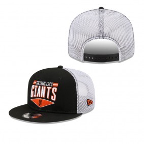 Men's San Francisco Giants Black White Base Trucker 9FIFTY Snapback Hat