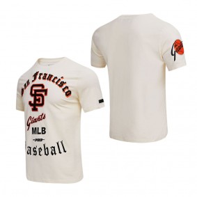 Men's San Francisco Giants Cream Cooperstown Collection Old English T-Shirt