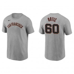 Men's San Francisco Giants Luis Ortiz Gray Name & Number T-Shirt