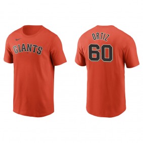 Men's San Francisco Giants Luis Ortiz Orange Name & Number T-Shirt