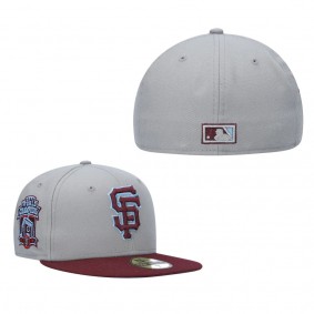 San Francisco Giants 2012 World Series Blue Undervisor 59FIFTY Fitted Hat Gray Maroon