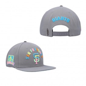 San Francisco Giants Pro Standard Washed Neon Snapback Hat Gray