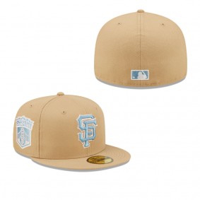 Men's San Francisco Giants Tan 2010 World Series Champions Sky Blue Undervisor 59FIFTY Fitted Hat