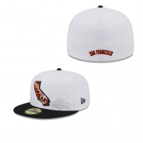 Men's San Francisco Giants White Black State 59FIFTY Fitted Hat