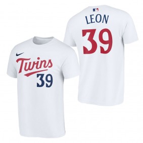 Sandy Leon Minnesota Twins White 2023 Wordmark T-Shirt