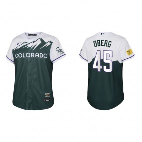 Scott Oberg Youth Colorado Rockies Green 2022 City Connect Replica Jersey