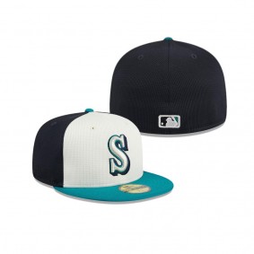 Men's Seattle Mariners Cream 2024 Batting Practice 59FIFTY Fitted Hat