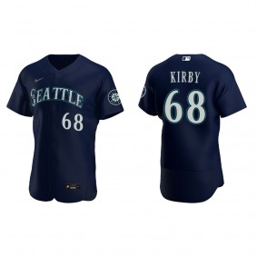 Men's Seattle Mariners George Kirby Navy Authentic Jersey