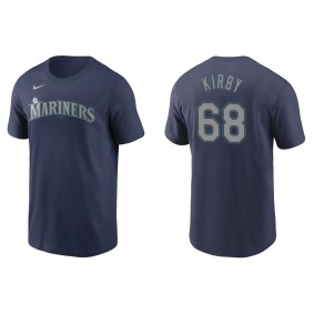 Men's Seattle Mariners George Kirby Navy Name & Number T-Shirt