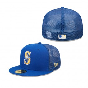 Men's Seattle Mariners Royal Team On-Field Replica Mesh Back 59FIFTY Fitted Hat