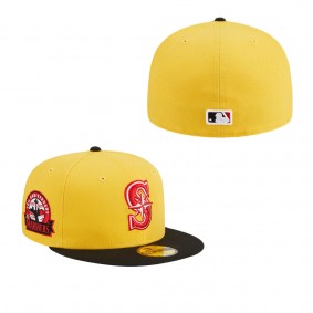 Men's Seattle Mariners Yellow Black Grilled 59FIFTY Fitted Hat
