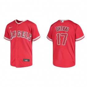 Shohei Ohtani Youth Los Angeles Angels Red Replica Jersey