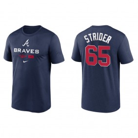 Spencer Strider Atlanta Braves Navy 2022 Postseason Authentic Collection Dugout T-Shirt