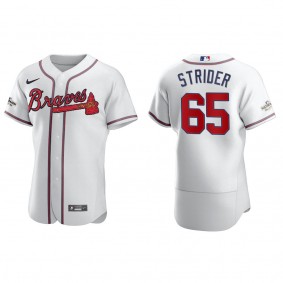 Spencer Strider Atlanta Braves White 2022 Postseason Authentic Jersey