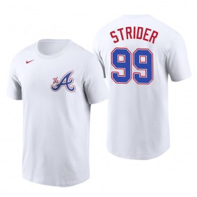 Spencer Strider Atlanta Braves White 2023 City Connect Name & Number T-Shirt