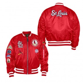 St. Louis Cardinals Alpha Industries Red Reversible Bomber Jacket