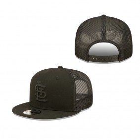 Men's St. Louis Cardinals New Era Blackout Trucker 9FIFTY Snapback Hat