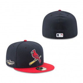 Men's St. Louis Cardinals Navy Red 2022 Postseason Side Patch 59FIFTY Fitted Hat