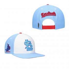 Men's St. Louis Cardinals Pro Standard White Light Blue Blue Raspberry Ice Cream Drip Snapback Hat