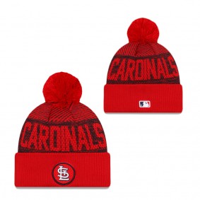 Men's St. Louis Cardinals Red Authentic Collection Sport Cuffed Knit Hat with Pom