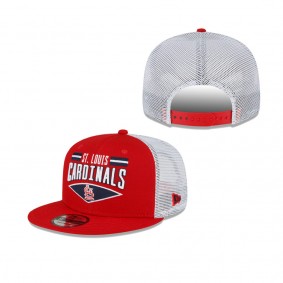 Men's St. Louis Cardinals Red White Base Trucker 9FIFTY Snapback Hat