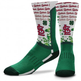 St. Louis Cardinals For Bare Feet Four Leaf St. Patrick's Day V-Curve Crew Socks