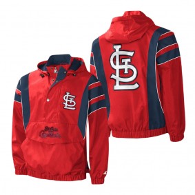 Men's St. Louis Cardinals Starter Red Impact Hoodie Half-Zip Jacket