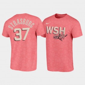 Washington Nationals #37 Stephen Strasburg Unisex 2022 City Connect Pink T-shirt