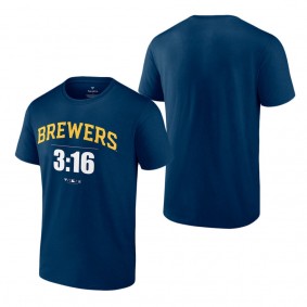 Stone Cold Steve Austin Milwaukee Brewers Navy 3:16 T-Shirt