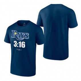 Stone Cold Steve Austin Tampa Bay Rays Navy 3:16 T-Shirt