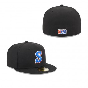 Men's Syracuse Mets Black Authentic Collection Alternate Logo 59FIFTY Fitted Hat
