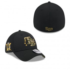 Men's Tampa Bay Rays Black 2024 Armed Forces Day 39THIRTY Flex Hat