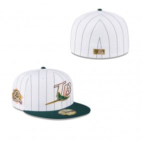 Tampa Bay Rays Just Caps White Pinstripe 59FIFTY Fitted Hat