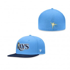 Men's Tampa Bay Rays Fanatics Branded Light Blue Navy Iconic Multi Patch Fitted Hat