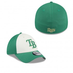 Men's Tampa Bay Rays White Green 2024 St. Patrick's Day 39THIRTY Flex Fit Hat