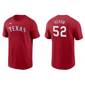 Men's Texas Rangers Taylor Hearn Red Name & Number T-Shirt