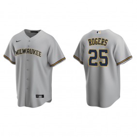Brewers Taylor Rogers Gray Replica Road Jersey