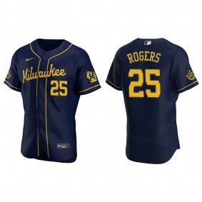 Brewers Taylor Rogers Navy Authentic Alternate Jersey