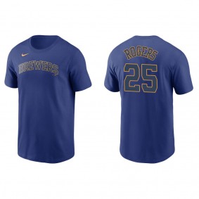 Brewers Taylor Rogers Royal Name & Number T-Shirt