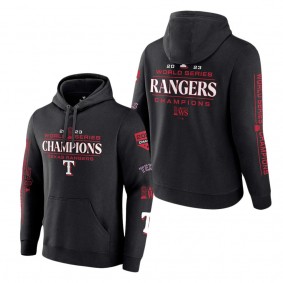 Men's Texas Rangers Fanatics Branded Black 2023 World Series Champions Pullover Hoodie