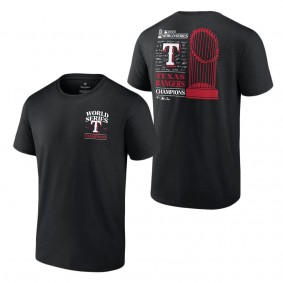 Men's Texas Rangers Fanatics Branded Black 2023 World Series Champions Signature Roster T-Shirt