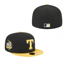 Men's Texas Rangers Black Gold 59FIFTY Fitted Hat
