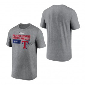 Men's Texas Rangers Nike Heather Charcoal 2023 Postseason Legend Performance T-Shirt