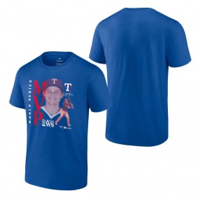 Men's Texas Rangers Corey Seager Fanatics Branded Royal 2023 World Series Champions MVP T-Shirt