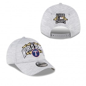 Men's Texas Rangers Gray 2023 American League Champions Locker Room 9FORTY Adjustable Hat