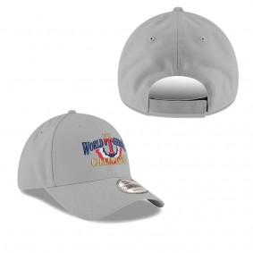 Men's Texas Rangers New Era Gray 2023 World Series Champions Locker Room Replica 9FORTY Adjustable Hat