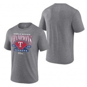 Men's Texas Rangers Fanatics Branded Heather Gray 2023 World Series Champions Shut Out Tri-Blend T-Shirt